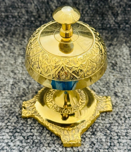 Brass desk bell - bell, table