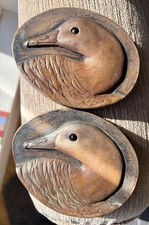 Pair bronze duck paperweights