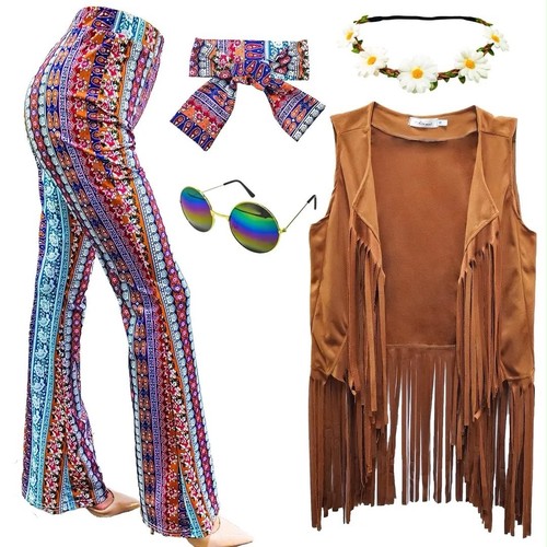 Hippy costume complete - hippy,