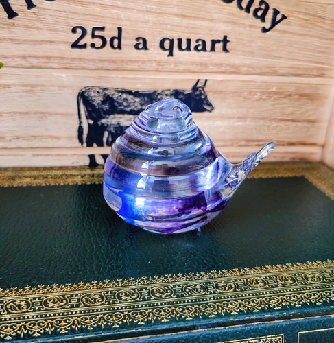 Art glass snail paperweight - glass,