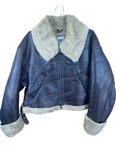 Zara faux leather - zara, shearling