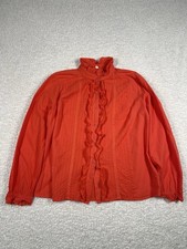 Adiva Red Ruffle Blouse High