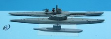 U-805, U-2501, U-2323 German WWII Submarines 1/1250 Scale Waterline Ship Model
