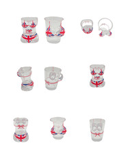 Glass Drinking Shot Whisky Set of 4 Vodka Liquor Union Jack Love London Novelty