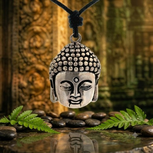 Buddha head silver pewter gold - silver,