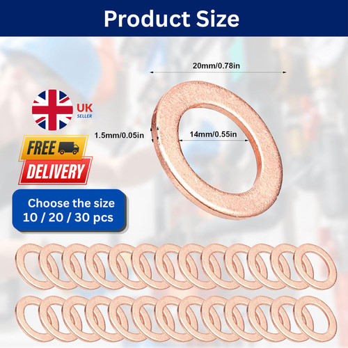 Copper sump plug washer - copper,