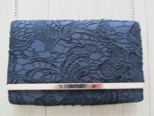 F&F Black Clutch Bag With Gold Shoulder Chain - Ladies Handbag