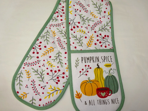 Double oven gloves pumpkin - double, gloves,