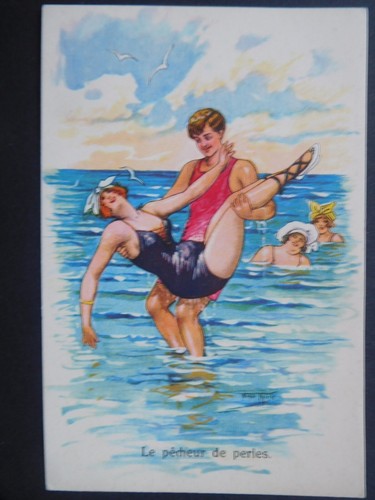 Vintage glamour postcard - vintage,