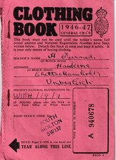 Post  WW2 Clothing Ration Book,  1946-47  still has coupons. 