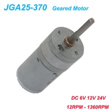Geared Motor Reduction DC6V 12V 24V Long Shaft High Torque Reversible 12-1360RPM