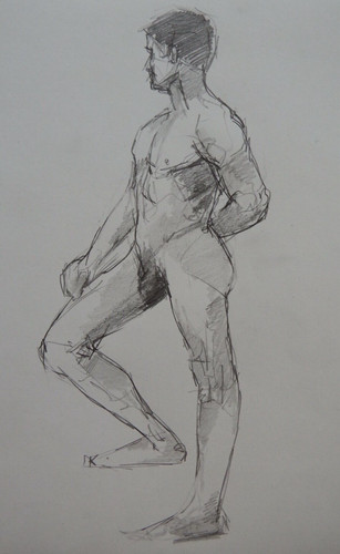 Pencil nude male - , after