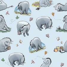 Winnie the Pooh Eeyore Fabric Disney Cotton 112cm wide CPR070 Blue