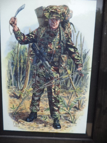 Military postcard framed - military,
