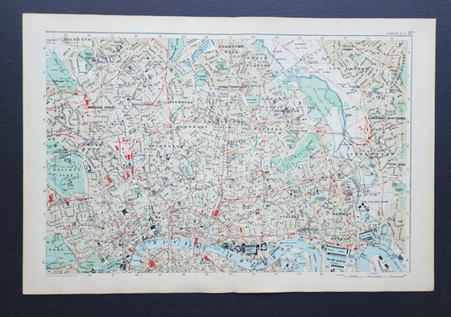 Antique 1907 map plan - of, ne