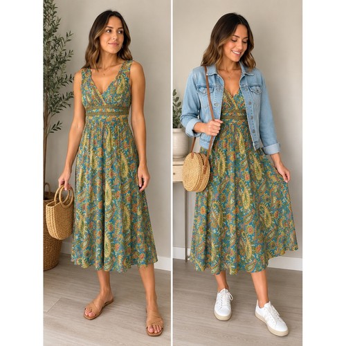 Sundance silk paisley - paisley, midi