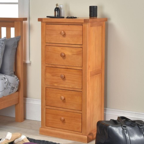 Solid pine tallboy chest - tallboy,
