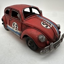 Red split window Tin Model Herbie VW Surf Beetle Car Display Derby