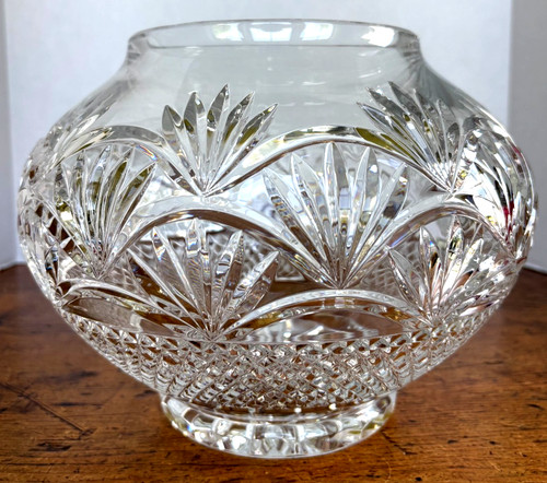 Vtg cut crystal - cut, rose