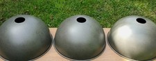 Three Vintage Lamp Shades For Lighting Industrial Style Metal Gunmetal Grey