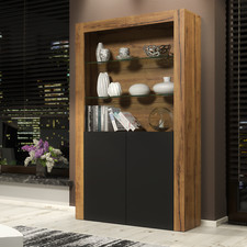 Display Cabinet 100cm Oak Matt