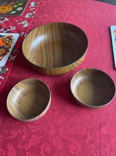 Vintage Retro Robex CALEPPIO Wood Effect Bowls Fruit Snack Italy 1970s