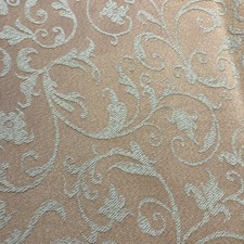 Salmon Pink Jacquard Pencil Pleat Curtains 44”’Wx58”L  Lined vintage made in Uk 