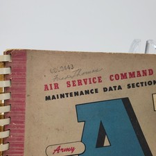 WW2 Army Navy Air Service Command Maintenance Data Specifications Guide Book