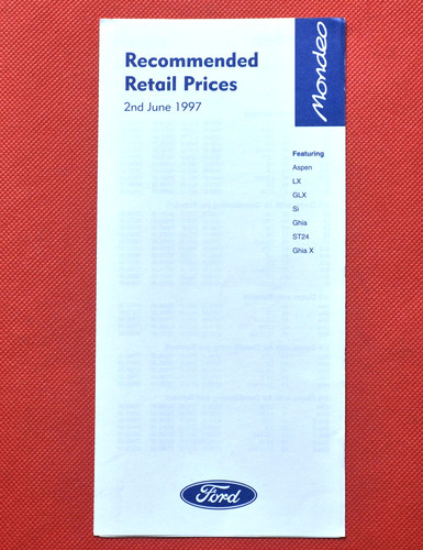 1997 ford mondeo price - price, list