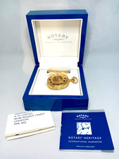 Rotary Mens Gold Coloured Half Hunter Skeleton Pocket Watch. Mechanical Wind.