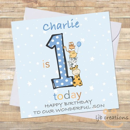 Personalised 1st birthday card - personalised,