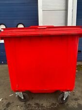 Red 1100 litre wheelie bin plastic EN840 certified - used