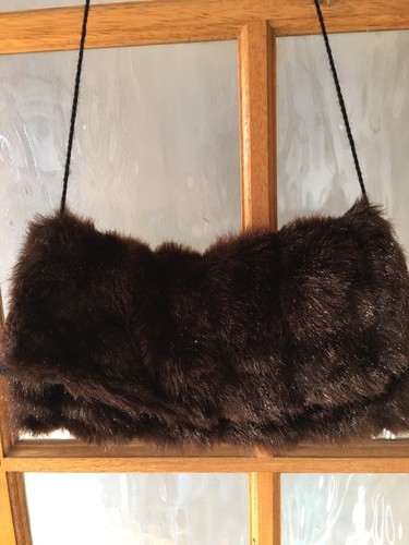 Brown fur muff hand warmer