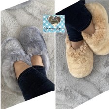 ?? ALPACA BABY 100% FUR WOOL SLIPPERS BOOTS UNISEX. Beige