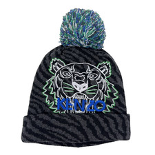Kenzo Paris Tiger Beanie, Childrens Beanie Size 1 Yrs Olds, Grey, New