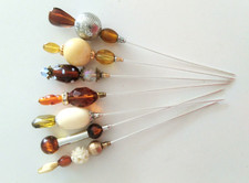 Vintage bead hat pins - vintage,