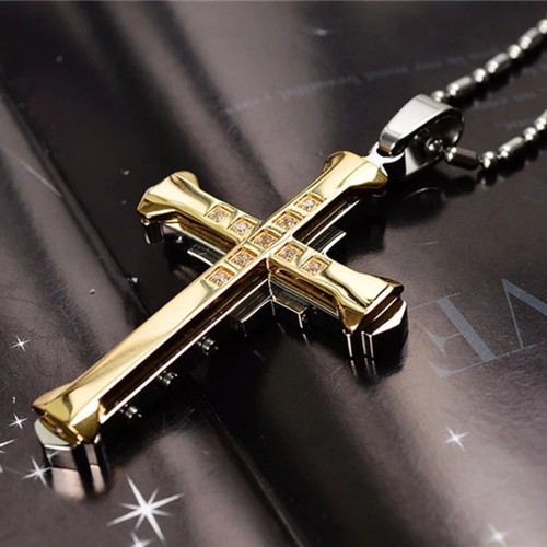 Mens crystal cross - crystal,