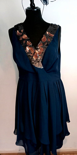 Pepperberry navy chiffon - navy,