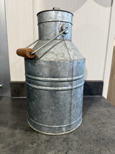Vintage galvanized metal milk - metal,