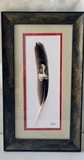Hand Painted Framed Feather dated 2005