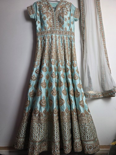 Womens blue satin - blue, gold