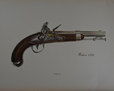 Antique flintlock gun pistol - flintlock,