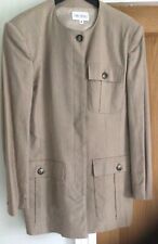 Designer Jenny Barnes beige/sand safari style linen suit jacket s10 skirt 14