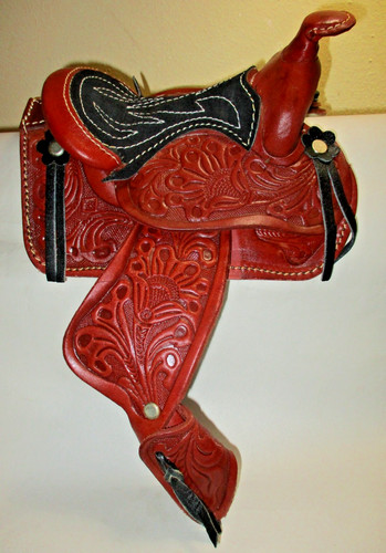 Miniature tooled leather horse - miniature,