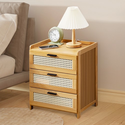 Bedside table drawer rattan - bedside,