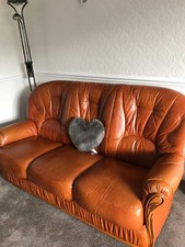 THREE PIECE  SUITE  TAN LEATHER