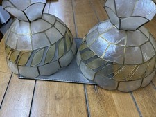Pair Of Capiz Shell Lampshades