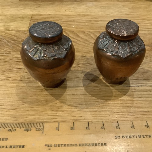 Pair vintage copper spice - of,
