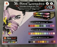 36 Mixed Decotime Twinmarkers Alcohol, Glitter, Metallic Very Good Condition