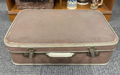 Vintage brown suitcase 57cm - suitcase,